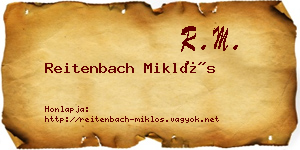 Reitenbach Miklós névjegykártya